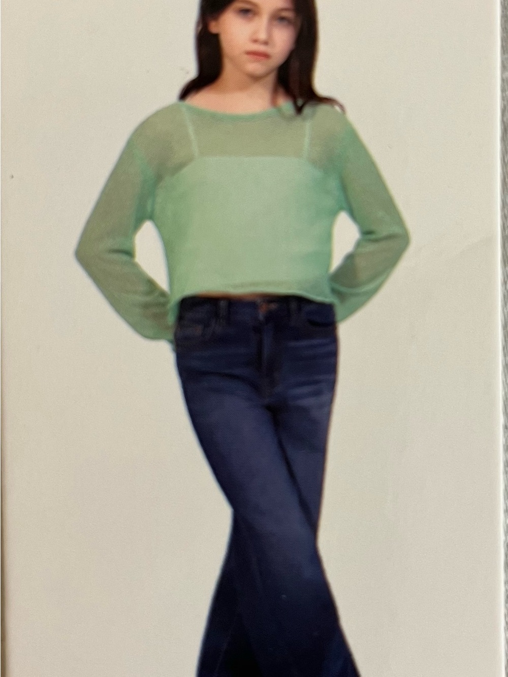 Truce Girls' Mint Green Lightweight Knit Top